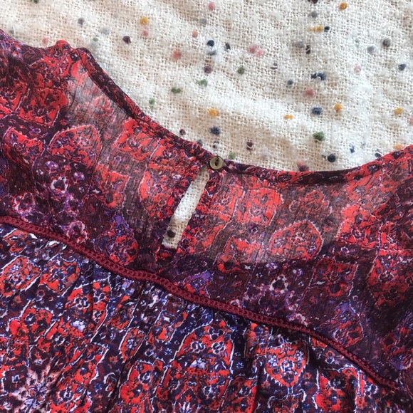 Lucky Brand Paisley Peasant Blouse - Picture 12 of 13